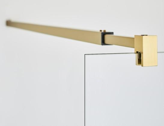 Hafa Infinity brusevæg - Klar glas - Messing - 90 cm