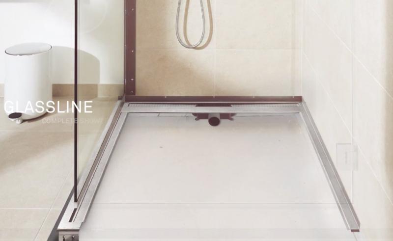 Unidrain Showerline afløbssystem t/fast væg - 100 x 100 - Venstre