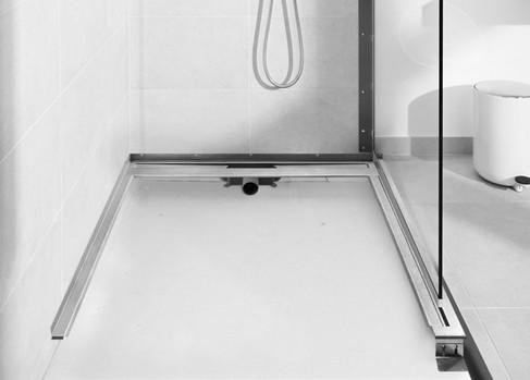 Unidrain Showerline afløbssystem t/fast væg - 100 x 120 - Højre