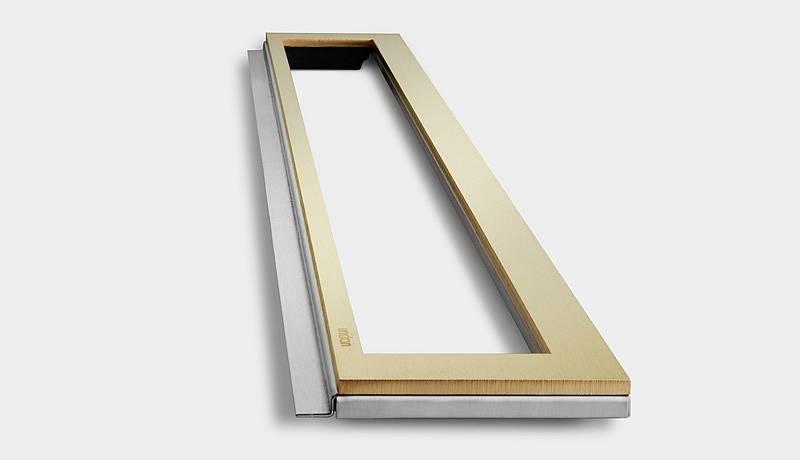 Unidrain Highline ramme - Børstet messing - 700/12 mm