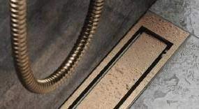 Unidrain Highline ramme - Børstet kobber - 700/15 mm
