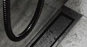 Unidrain afløb 300 mm/10 mm ramme - Børstet sort