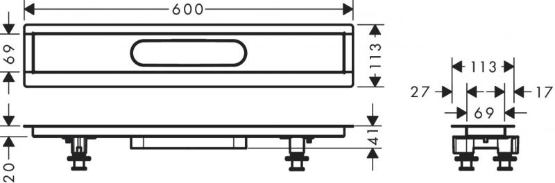 Hansgrohe RainDrain installationssæt - 60 cm