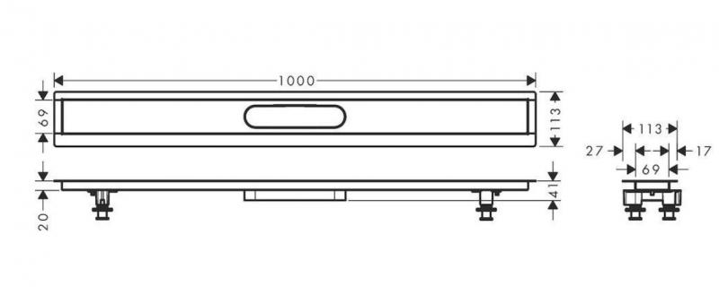 Hansgrohe RainDrain installationssæt - 100 cm