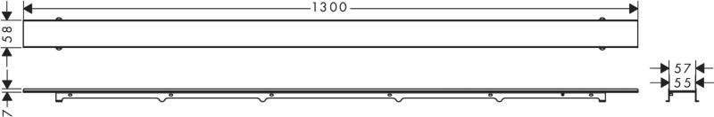 Hansgrohe RainDrain Match Kappesæt - 120 cm - Til fliser