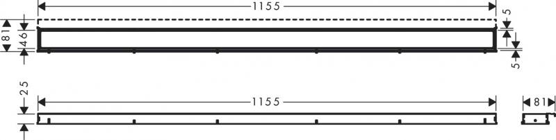 Hansgrohe RainDrain Match Kappesæt - 120 cm - Mat sort