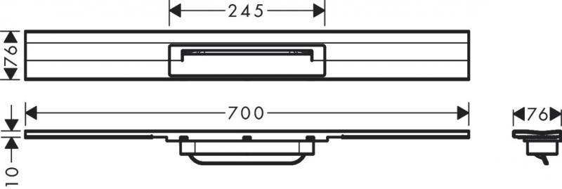 Hansgrohe RainDrain Flex kappesæt til bagvæg - 70 cm - Mat sort