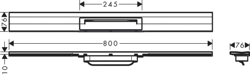 Hansgrohe RainDrain Flex kappesæt til bagvæg - 80 cm - Mat sort