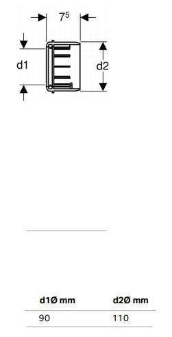 Geberit reduktionsmuffe 110-90 mm