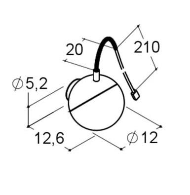 Dansani Bubble LED-lampe til spejl m/lysstyring Ø120mm - Mat sort