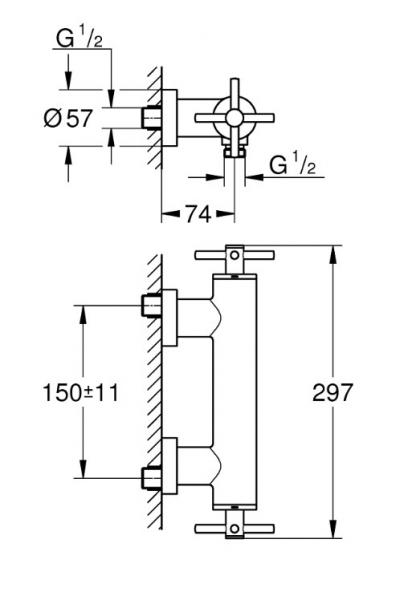 Grohe Atrio brusetermostat - Poleret cool sunrise