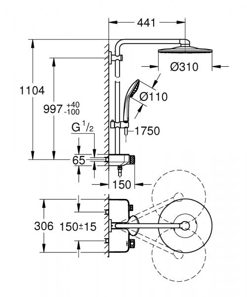 GROHE Euphoria SmartControl 310 Duo brusesystem - Steel