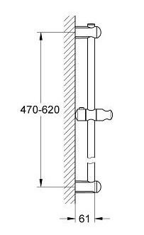 Grohe Euphoria brusestang 60 cm i krom