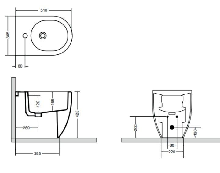 Lavabo Glomp btw gulvstående bidét