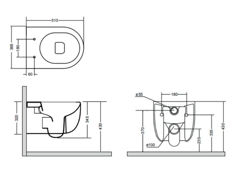 Lavabo Glomp rimless væghængt toilet - Mat hvid