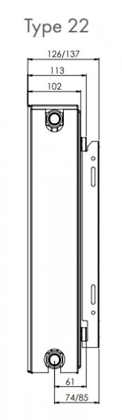 Stelrad Compact Planar Ventil Radiator 22 H600 x 1200