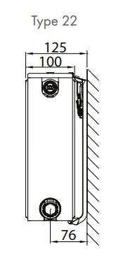 Stelrad Novello Ventil Radiator 22 - H600 x 1200
