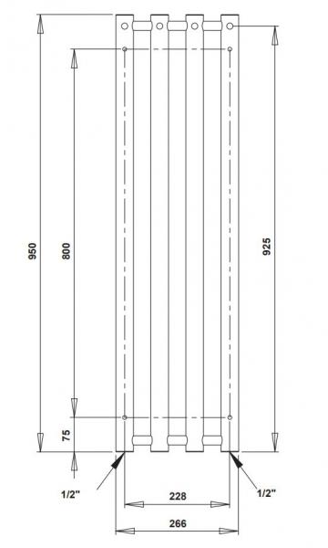 Strømberg Regus håndklædetørrer - 26,6x95 cm - Hvid