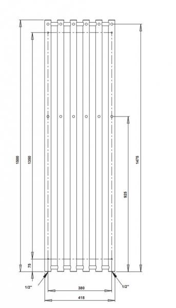 Strømberg Regus håndklædetørrer - 42x150 cm - Antracit
