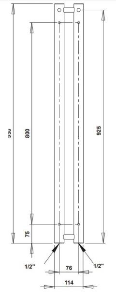 Strømberg Regus håndklæderadiator Hvid - 950x115 mm - Kombi