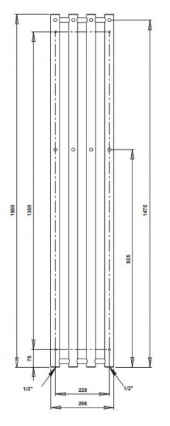 Strømberg Regus håndklædetørrer kombidrift - 1500 x 266 mm. - Krom Strømberg Regus håndklædetørrer kombidrift - 1500 x 266 mm. - Krom