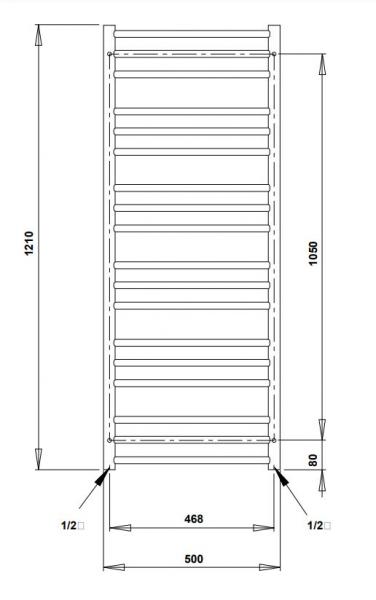Strømberg Sorano håndklædetørrer til kombidrift - 50x121 cm - Hvid