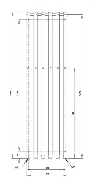 Strømberg Regus el-håndklædetørrer - 42x150 cm - Krom