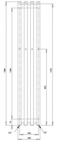 Strømberg Regus el-håndklædetørrer - 26,6x150 cm - Hvid