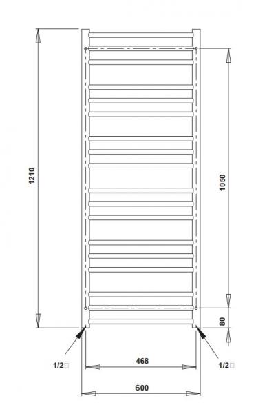 Str&oslash;mberg Sorano el-h&aring;ndkl&aelig;det&oslash;rrer - 60x121 cm - Krom