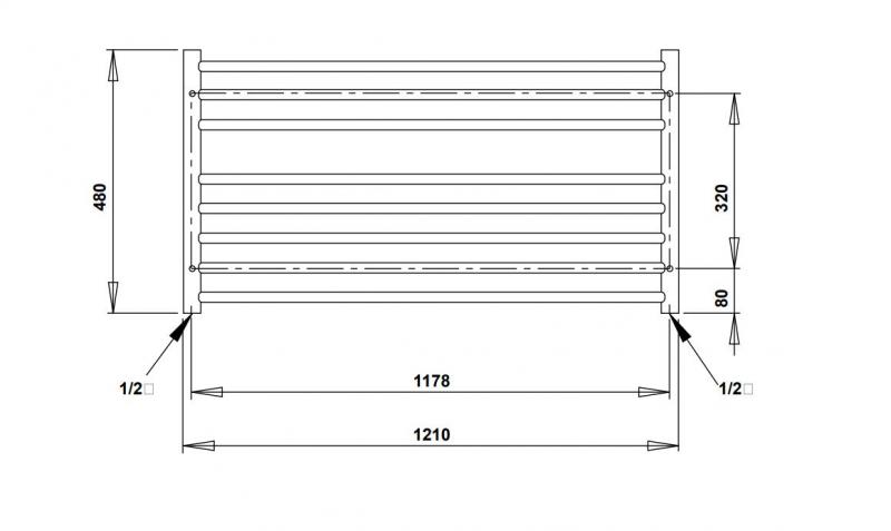 Strømberg Linus Håndklædetørrer EL - 121x48 cm - Krom
