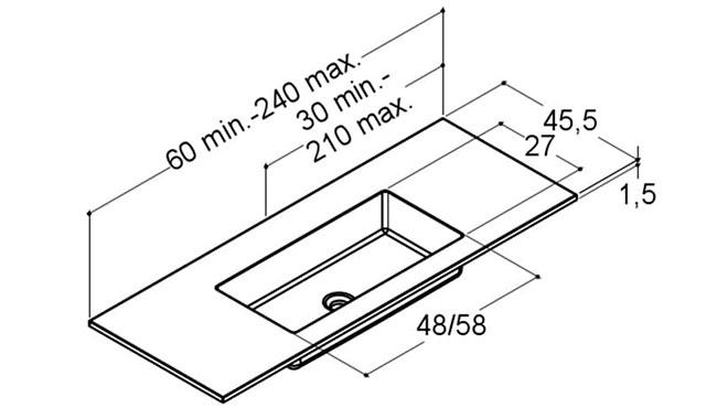 Dansani YOU Vask Minore specialmål B180-199 cm D45,5 hvid mat