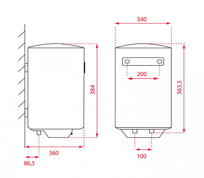 Intra el-vandvarmer 15 liter EWH15 m/Smart control Intra el-vandvarmer 15 liter EWH15 m/Smart control