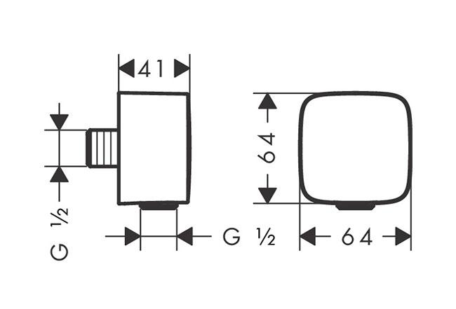 Axor ShowerSolutions slangeudtag softsquare 1/2" - Børstet rødguld