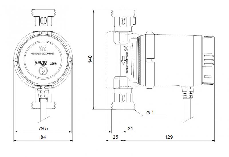 Grundfos COMFORT 15-14 BXA PM cirkulationspumpe 140 mm. Til brugsvand