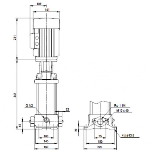 Grundfos CR5-10 centrifugalpumpe HQQE 3x230/400 50HZ