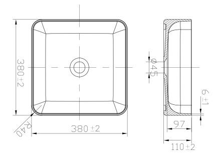 Primy S1 38 Solid Surface fritstående bowlevask - Hvid mat