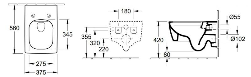 Villeroy & Boch Memento 2.0 Rimless v&aelig;gh&aelig;ngt toilet m/Ceramic+ - Hvid