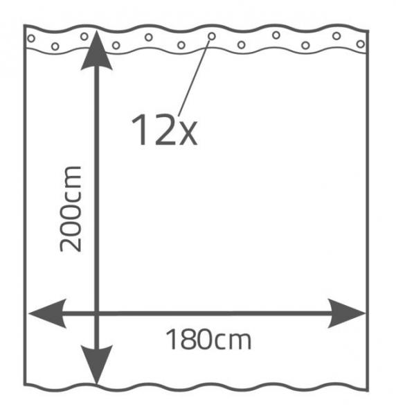 RIDDER Tekstilforhæng - 180 x 200 cm - Hvid satin