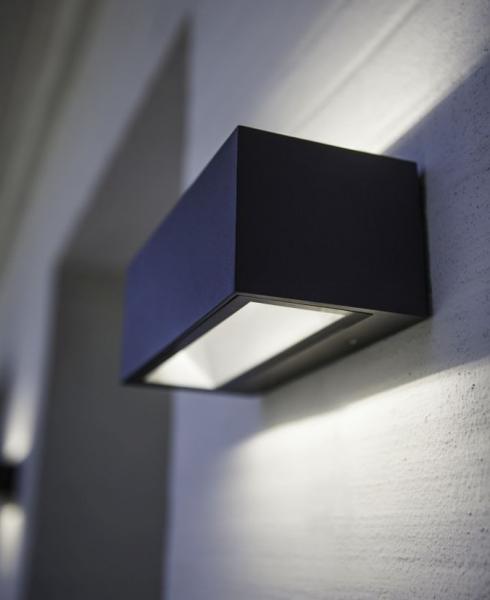 Lutec Architectural Gemini udendørslampe til væg 22 x 8,5 cm - Mat grå