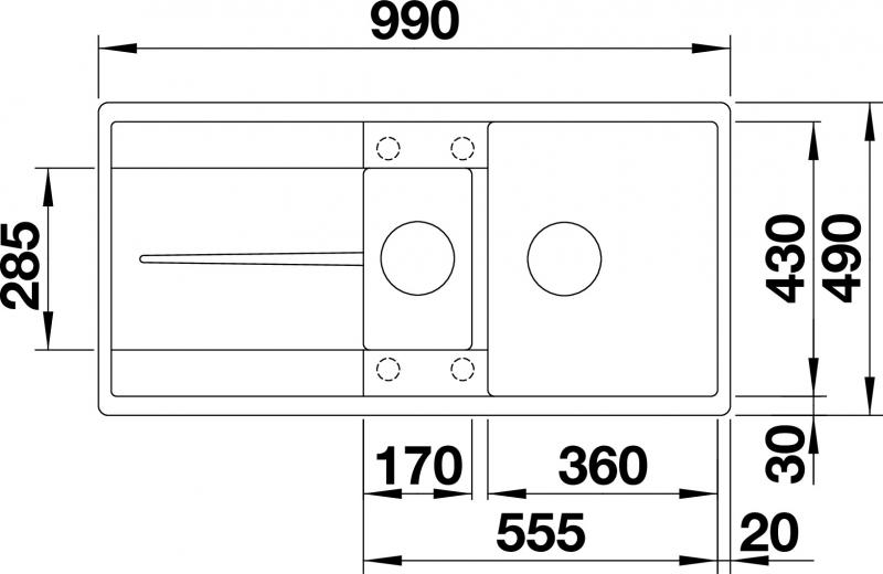 Blanco Metra 6 S-F MX køkkenvask i silgranit - Antracit