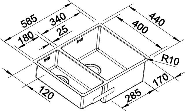 Blanco Claron 340/180-U køkkenvask - Venstrevendt - Rustfrit stål