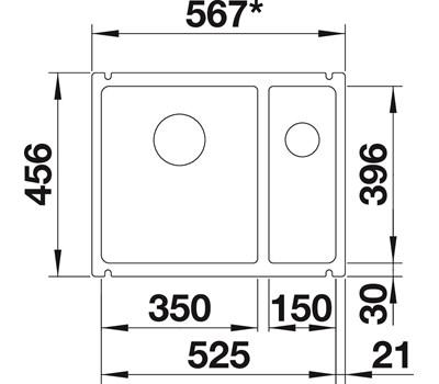 BLANCO SUBLINE 350/150-U KP sort