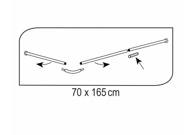 Ridder universal og justerbar brusestang - 70 x 165 cm - Krom