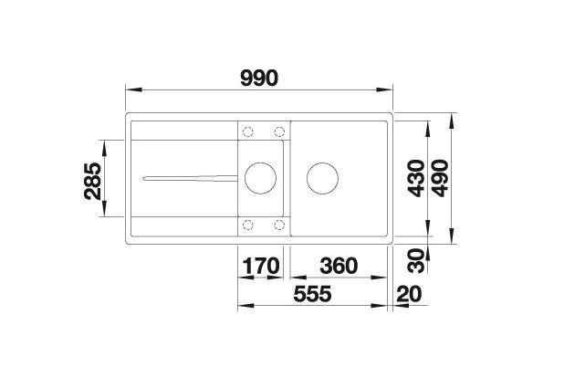 Blanco Metra 6 S-F MX k&oslash;kkenvask i silgranit - Soft-white