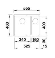 Blanco Subline 340/160-U k&oslash;kkenvask - Venstre - Soft white