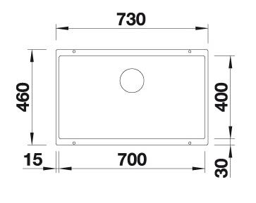 Blanco Subline 700-U k&oslash;kkenvask - Vulkangr&aring;