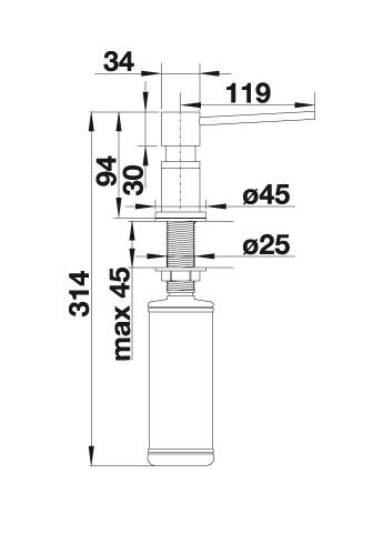 Blanco LATO sæbedispenser - Satin platinum