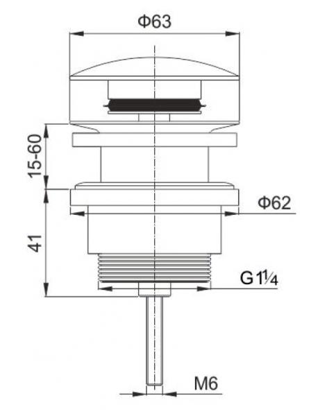 Lavabo Luna RS universal pop-up bundventil - Gunmetal