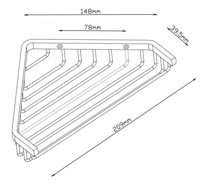 Lavabo Luna hjørnehylde til bad - Bruneret messing