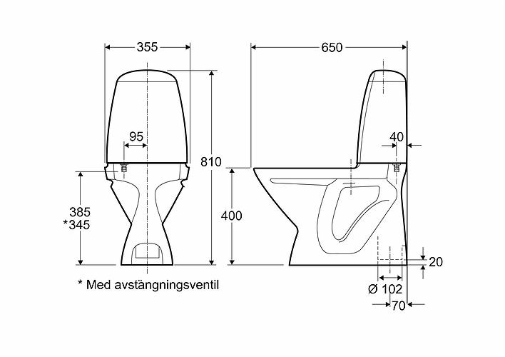 Ifö Cera toilet 3860 - Med S-lås